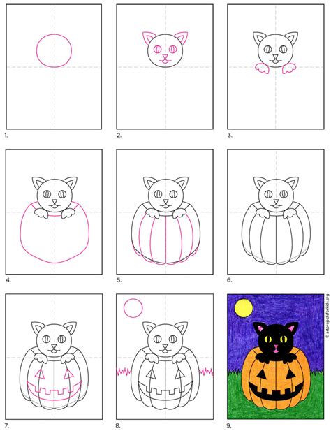 How to Draw a Halloween Cat · Art Projects for Kids