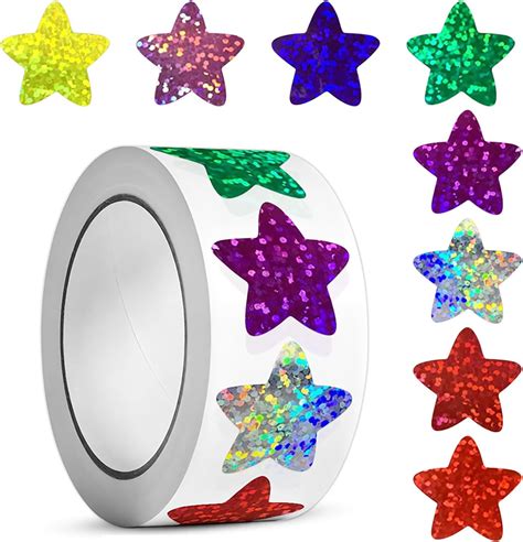 Amazon.com: Sparkly Foil Small Star Stickers 500Pcs Multicolor Star Stickers 1" Diameter for ...