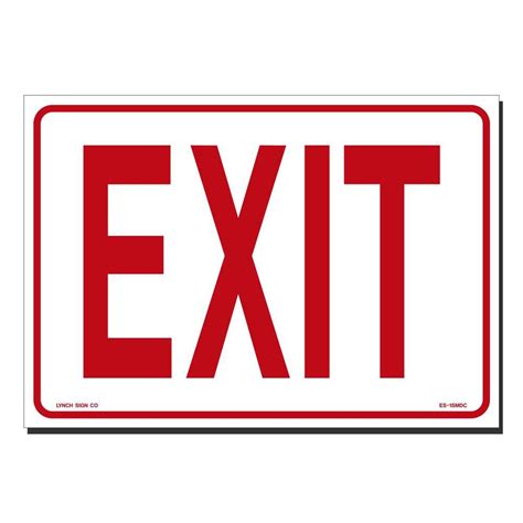 Lynch Sign 10 in. x 7 in. Decal Red on White Sticker Exit-ES- 1SMDC - The Home Depot