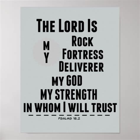 The Lord is my Rock Bible Verse Poster | Zazzle.com