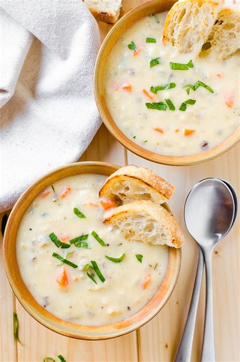 Slow Cooker Creamy Wild Rice Soup - Sugar and Soul