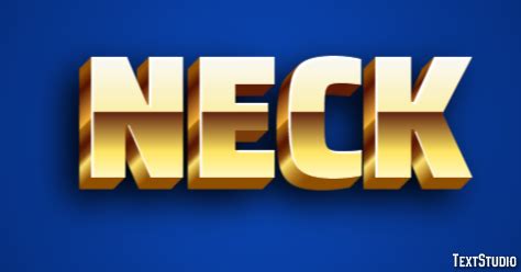 Neck | Golden 3D | Text Effect Generator