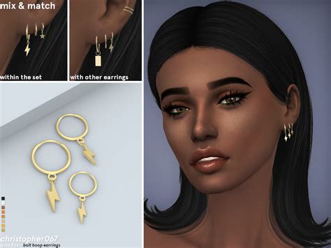 The Sims Resource - Bolt Hoop Earrings / Christopher067