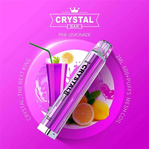 Crystal Bar – Einweg E-Shisha 600 Züge - Pink Lemonade - DISOMA Großhandel