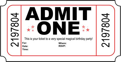 Ticket Birthday Invitation Template - Cards Design Templates