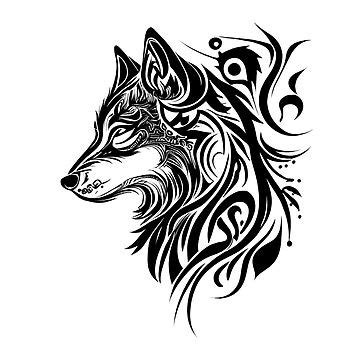 "Tribal Tattoo Wolf" Poster for Sale by ShadowAndSlate | Redbubble