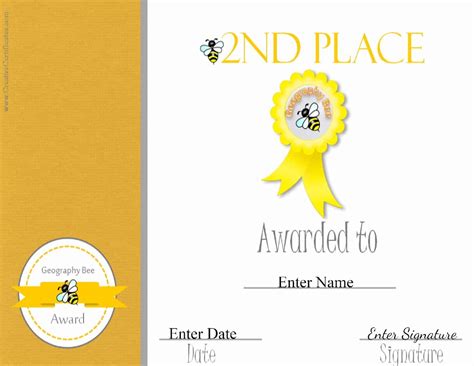 Free Printable Geography Bee Awards