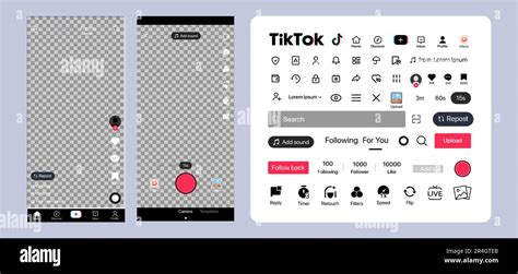 Tik Tok interface. Tik Tok screen social media, social network ...