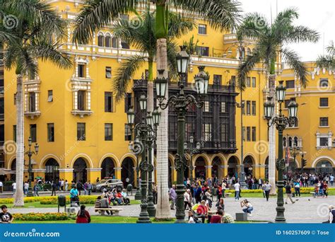 Architecture Around Plaza Mayor In Downtown Lima, Peru Editorial Photo ...