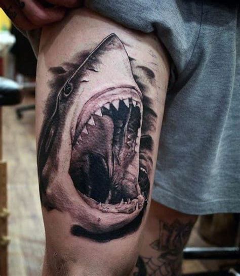 90 shark tattoo designs for men underwater food chain – Artofit