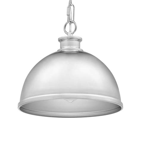 Hampton Bay Tallulah 1-Light Chrome Mini Pendant Hanging Light, Kitchen Pendant Lighting 65209 ...