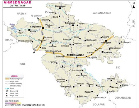 Buy Ahmadnagar District Map online