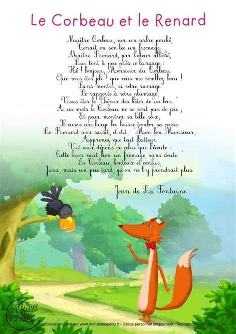 Le Corbeau Et Le Renard | Chansons Pour Enfants, Comptines destiné ...