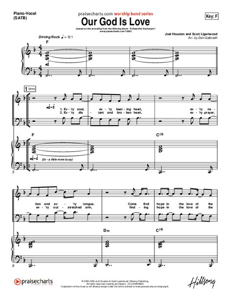 Our God Is Love Sheet Music PDF (Hillsong Worship) - PraiseCharts