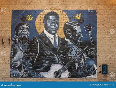 Mural Featuring Famous Blues Artists Freddy King, Blind Lemon Jefferson ...