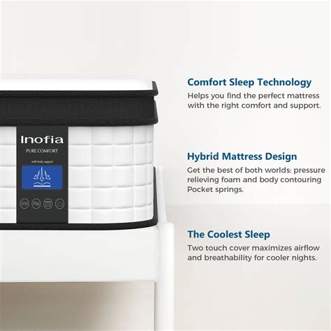 Inofia 10 inch Hybrid Twin XL Mattress in a Box with Responsive Memory Foam, Multiple Sizes ...