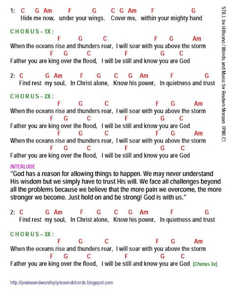 STILL (Hillsong) - lyrics and chords ~ Faith and Music