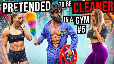 CRAZY CLEANER shocks GIRLS in a GYM prank #5 | Aesthetics in Public - YouTube