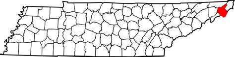 Image: Map of Tennessee highlighting Carter County