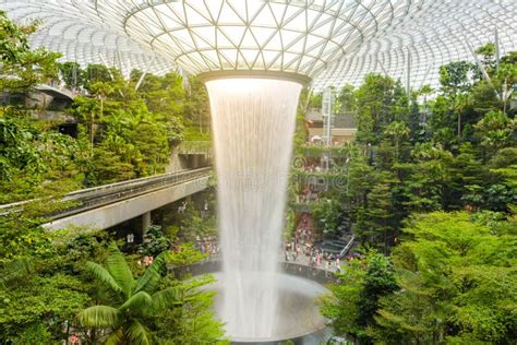 SINGAPORE - December 22, 2019: the Largest Indoor Waterfall Inside ...