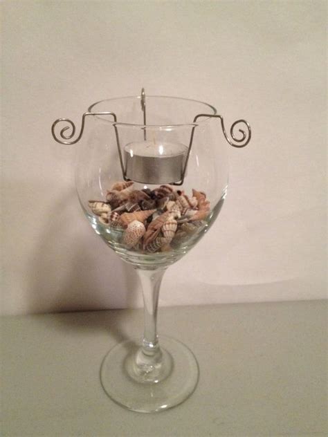 Wine glass tea light candle holder set of 2 by leahparrish on Etsy | Manualidades