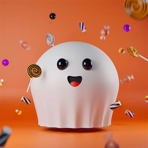 3D project. Halloween theme. Nice ghost. on Behance