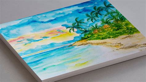 Watercolor Painting Island watercolor Art & Collectibles etna.com.pe