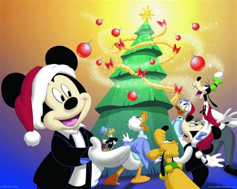 Disney Mickey Mouse Christmas Cartoon Wallpaper