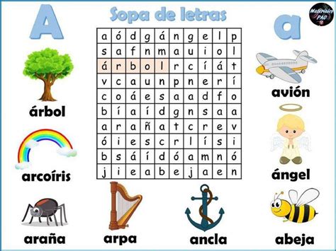 Sopa de letras de la letra A worksheet | Live Worksheets