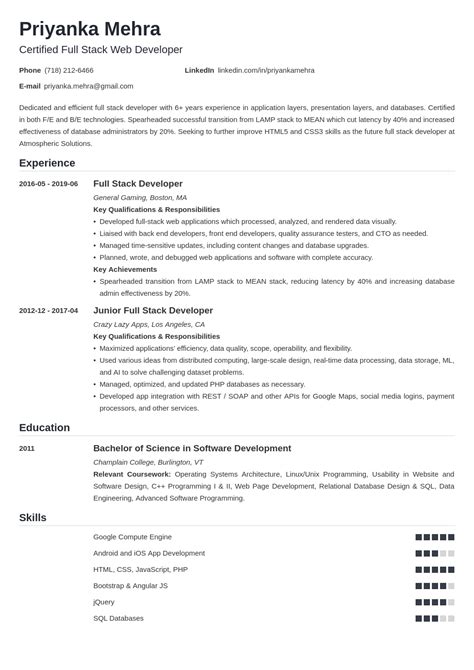 Software developer roles and responsibilities template