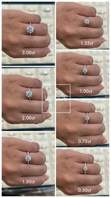 Diamond Carat Chart: Actual Sizes On Hands (with Images) | atelier-yuwa ...