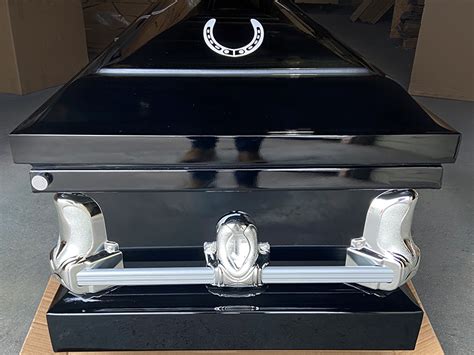 Black Casket With Horses Custom Casket - Sky Caskets