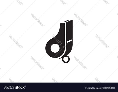 Black white whistle icon logo Royalty Free Vector Image