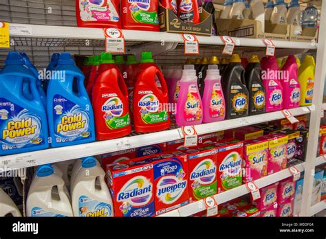 Washing powder and liquid detergents for sale in an Australian supermarket Stock Photo - Alamy