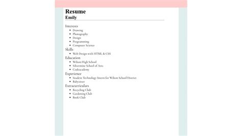 A simple HTML Resume