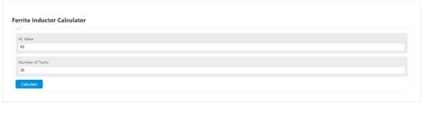 Ferrite Inductor Calculator - Calculator Academy