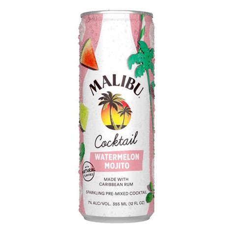 Malibu Watermelon Mojito Ready-to-Drink | Malibu rum drinks, Peach rum ...