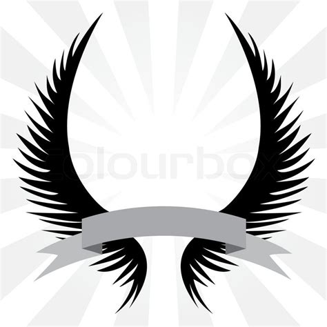 Gothic looking angel wings crest with ... | Stock vector | Colourbox