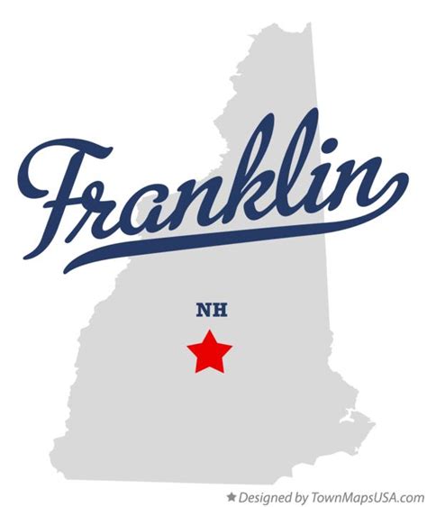 Map of Franklin, NH, New Hampshire