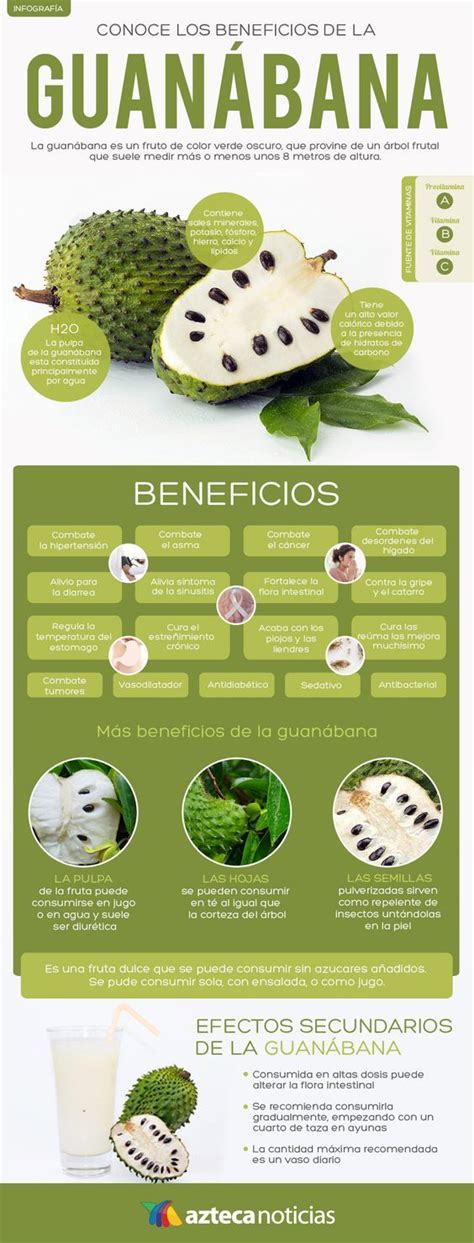 Conoce los beneficios de la guanábana #infografia | Consejos para la salud, Recetas para la ...