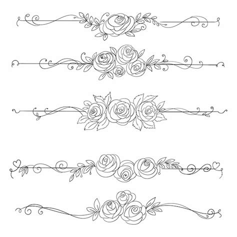 Free Vector | Hand draw floral elegant patterns line sketch design