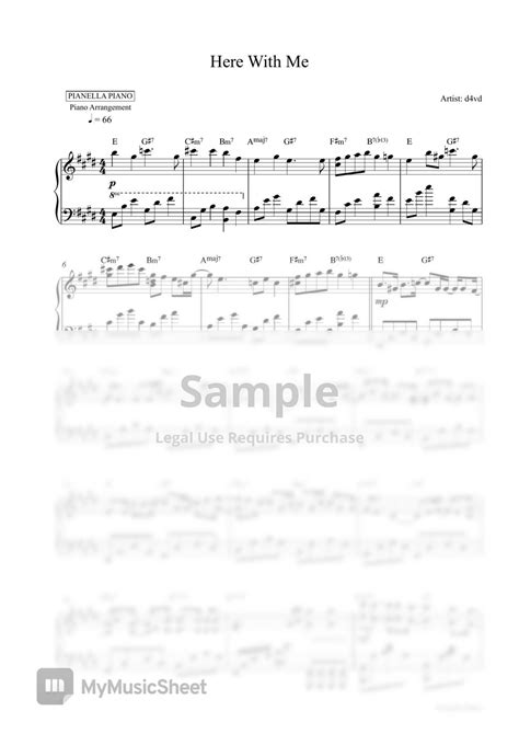 d4vd - Here With Me (Piano Sheet) Sheets by Pianella Piano