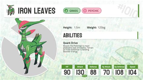 #1010 Iron Leaves - Pokecharms PokéDex