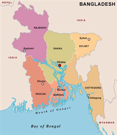 Bangladesh district map - How many division in Bangladesh