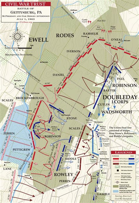 Gettysburg - McPherson's and Oak Ridge - Afternoon July 1, 1863 | Civil war battles, Gettysburg ...