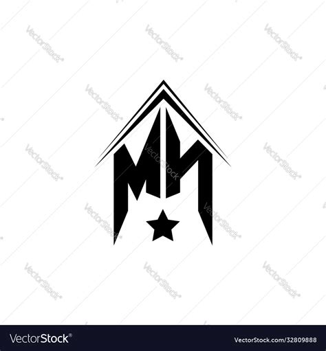 Initial mn logo design with shape style logo Vector Image