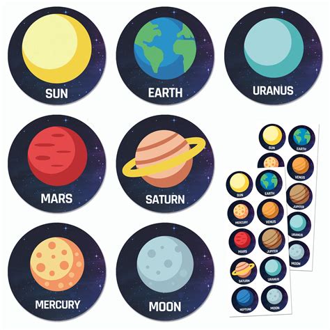 Buy TownStix Space Planet Solar System Stickers - 10 Designs, 20 Sheets, 200 Stickers Online at ...