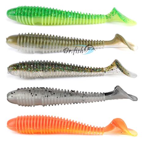 Dr.Fish Soft Plastic Lure Bait Bass Fishing Shiner Paddle Tail Summer ...