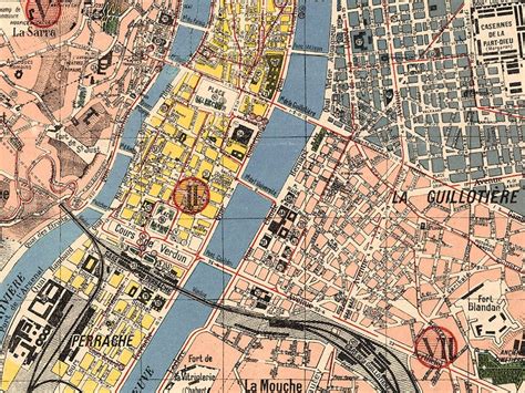 Vintage Map of Lyon Old Lyon Map Print Lyon France Lyon - Etsy