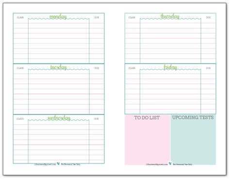 Getting Ready for Back to School-Student Planner Printables